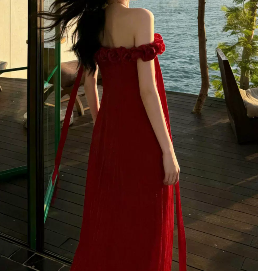 Robe de bal de princesse bustier à volants en satin long, robe de soirée C8117