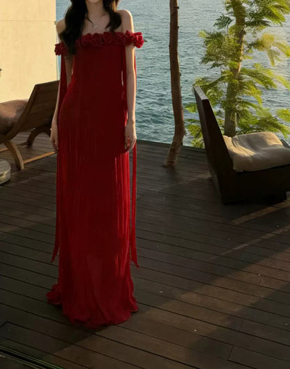 Robe de bal de princesse bustier à volants en satin long, robe de soirée C8117