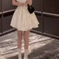 Glam Halter Neck Backless Homecoming Dress White Floral A-Line Party Dress C9621