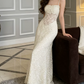 Graceful Spaghetti Straps Prom Dress White Lace A-Line Evening Dress C9622