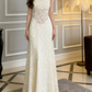 Graceful Spaghetti Straps Prom Dress White Lace A-Line Evening Dress C9622