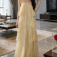 Robe de bal de princesse bustier à volants en satin long, robe de soirée C8117