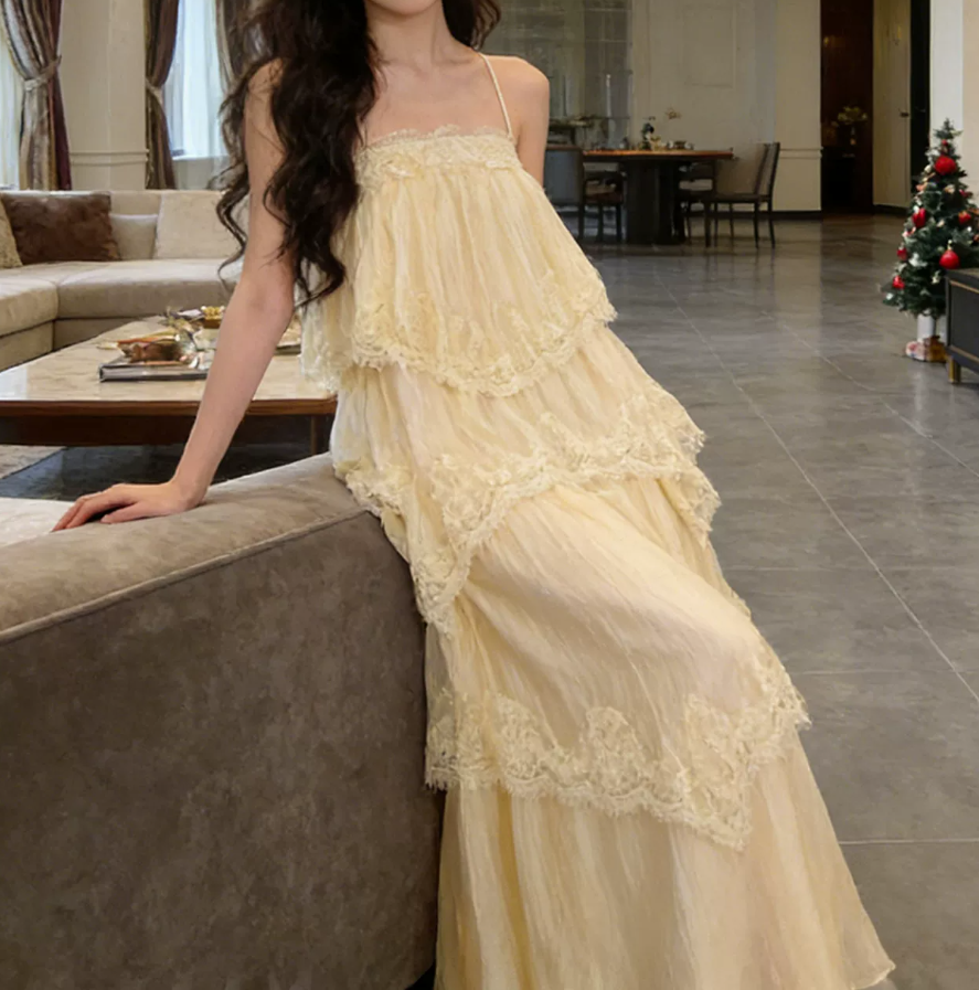 Robe de bal de princesse bustier à volants en satin long, robe de soirée C8117