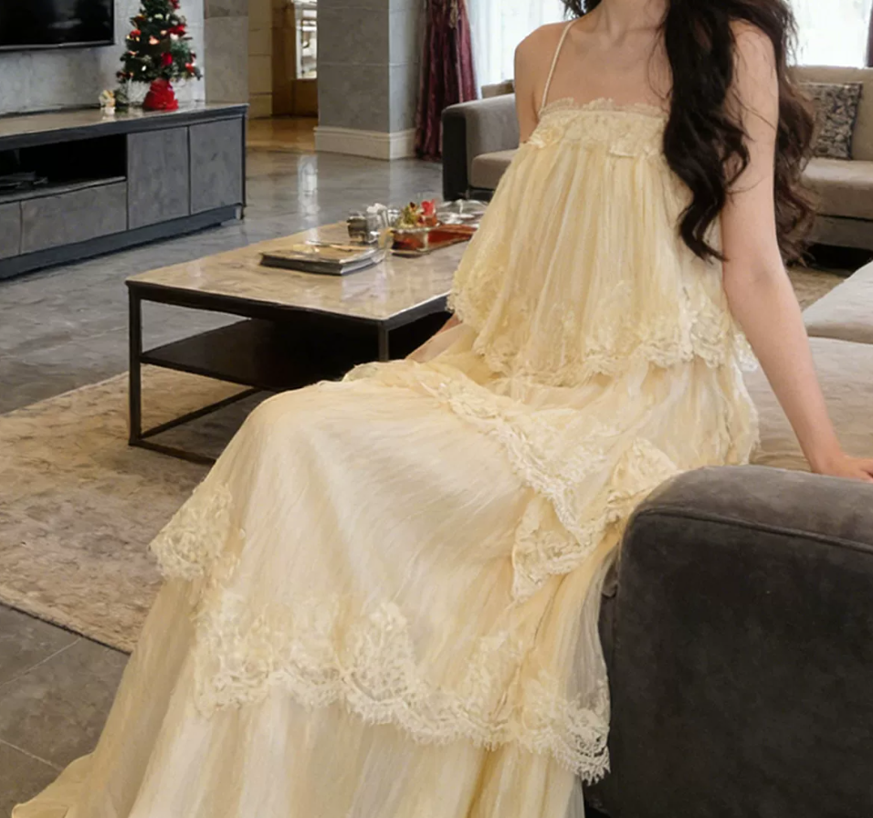Robe de bal de princesse bustier à volants en satin long, robe de soirée C8117