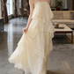 Robe de bal de princesse bustier à volants en satin long, robe de soirée C8117