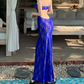 Playful Spaghetti Strap Prom Dress Blue Lace Mermaid Evening Dress C9627