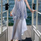 Glamorous Spaghetti Straps Prom Dress Blue Ruffles A-Line Evening Dress C9628