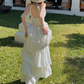 Charming Halter Neck Prom Dress White Tiered A-Line Evening Dress C9629