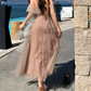 Dreamy One Shoulder Prom Dress Tiered Tulle A-Line Evening Dress C9630