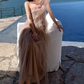 Dreamy One Shoulder Prom Dress Tiered Tulle A-Line Evening Dress C9630