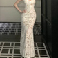 Robe de bal de princesse bustier à volants en satin long, robe de soirée C8117