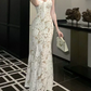 Robe de bal de princesse bustier à volants en satin long, robe de soirée C8117