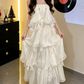 Robe de bal de princesse bustier à volants en satin long, robe de soirée C8117