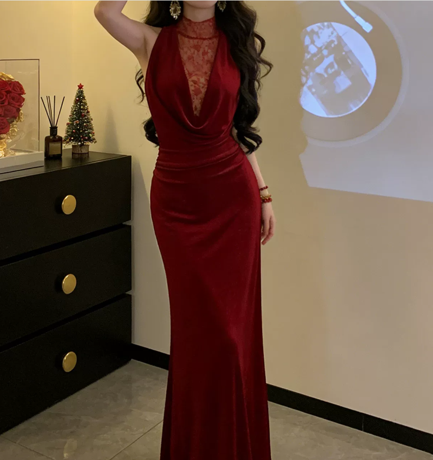 Robe de bal de princesse bustier à volants en satin long, robe de soirée C8117