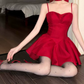Simple Spaghetti Straps Homecoming Dress With Choker A-Line Party Dress C9637