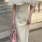 Robe de bal de princesse bustier à volants en satin long, robe de soirée C8117