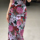 Ornate Strapless Floral Prom Dress Sequins Sheath Evening Dress C9649