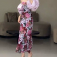 Ornate Strapless Floral Prom Dress Sequins Sheath Evening Dress C9649