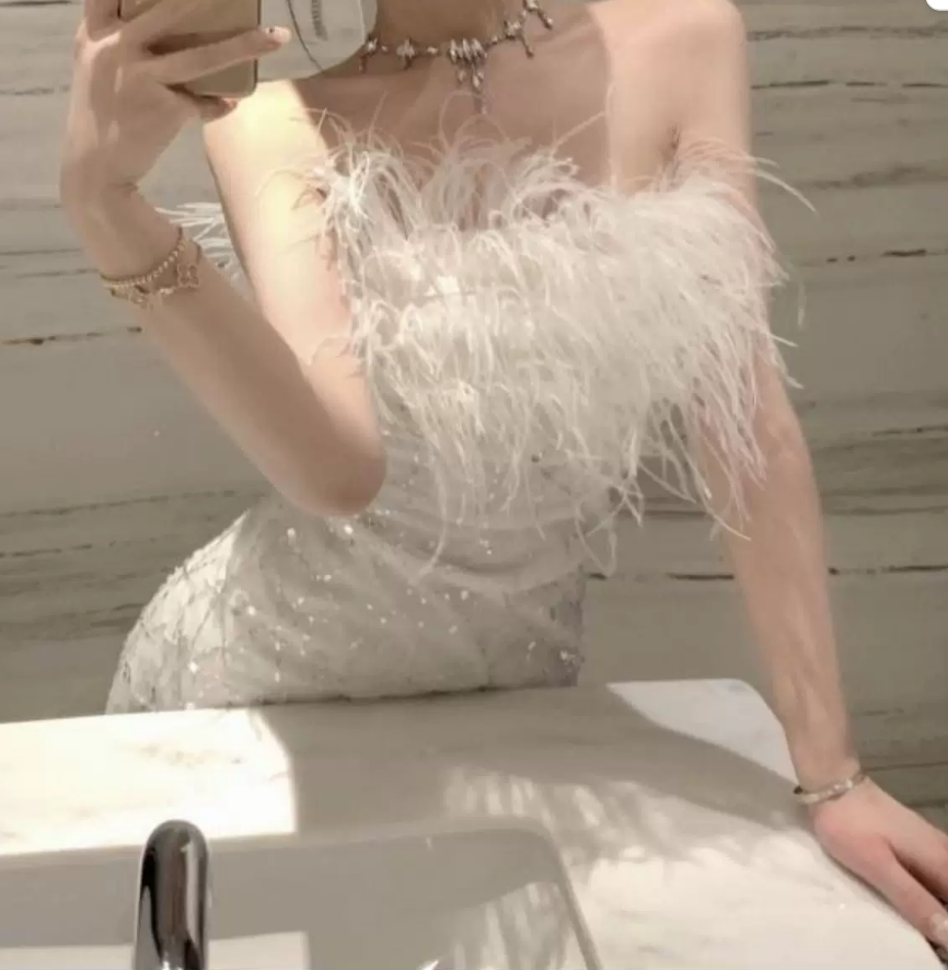 Robe de bal de princesse bustier à volants en satin long, robe de soirée C8117