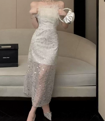 Robe de bal de princesse bustier à volants en satin long, robe de soirée C8117