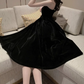 Mini robe de soirée en satin, sans bretelles, sans manches, ligne a, simple, C899