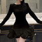 Mini robe de soirée en satin, sans bretelles, sans manches, ligne a, simple, C899