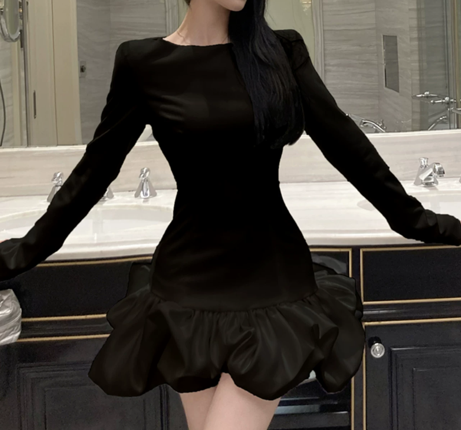 Mini robe de soirée en satin, sans bretelles, sans manches, ligne a, simple, C899