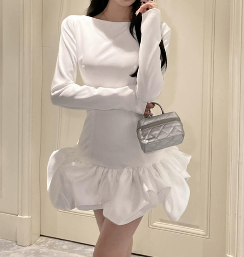 Mini robe de soirée en satin, sans bretelles, sans manches, ligne a, simple, C899