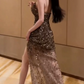 Robe de bal de princesse bustier à volants en satin long, robe de soirée C8117