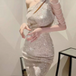 Mini robe de soirée en satin, sans bretelles, sans manches, ligne a, simple, C899