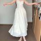 Classical Spaghetti Straps Prom Dress White Ruffles A-Line Evening Dress C9663