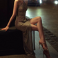 Mini robe de soirée en satin, sans bretelles, sans manches, ligne a, simple, C899
