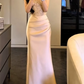 Glamorous One Shoulder Prom Dress Sequins Satin Mermaid Evening Dress C9666