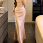 Glamorous One Shoulder Prom Dress Sequins Satin Mermaid Evening Dress C9666