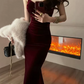 Robe de bal de princesse bustier à volants en satin long, robe de soirée C8117