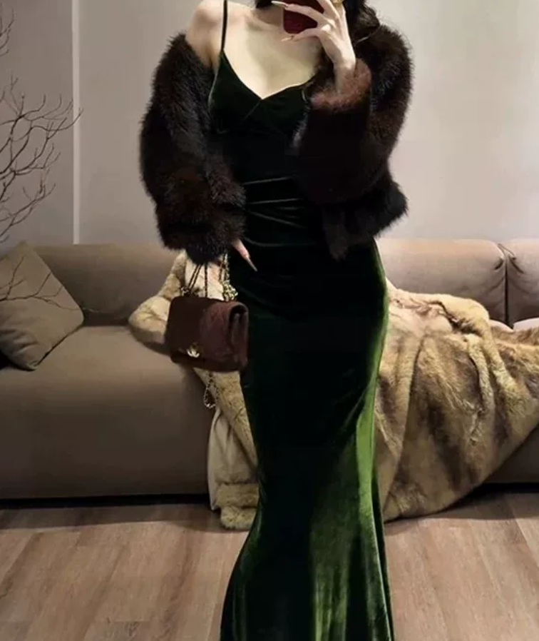 Robe de bal de princesse bustier à volants en satin long, robe de soirée C8117