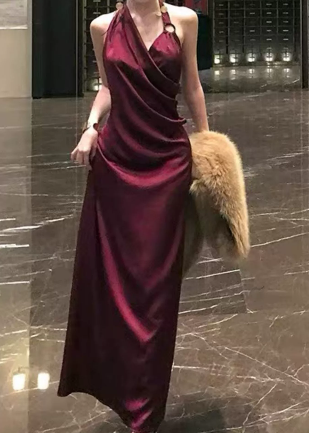 Robe de bal de princesse bustier à volants en satin long, robe de soirée C8117