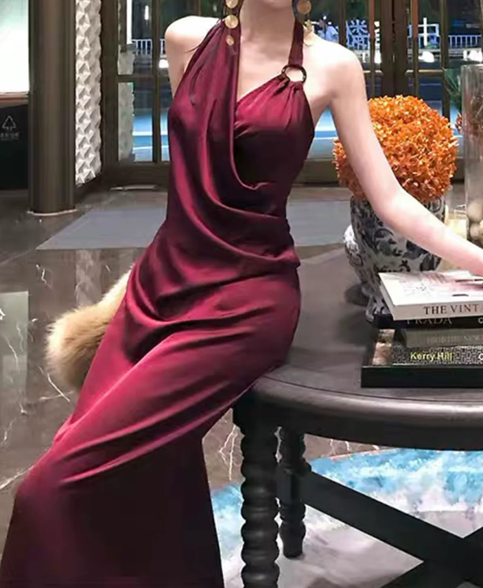 Robe de bal de princesse bustier à volants en satin long, robe de soirée C8117