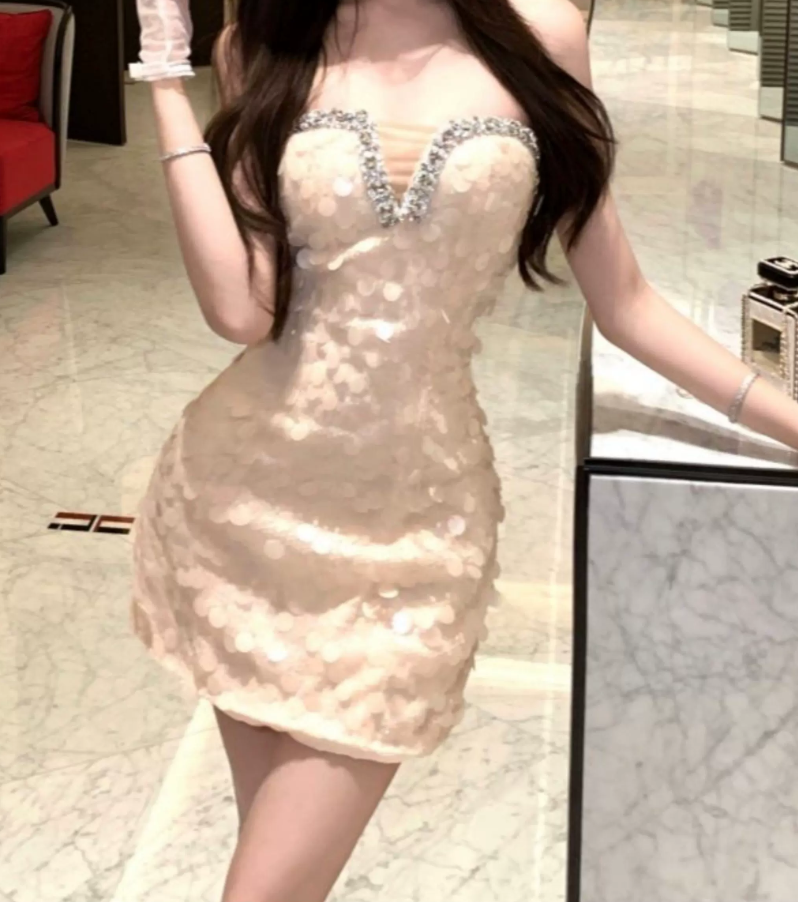 Mini robe de soirée en satin, sans bretelles, sans manches, ligne a, simple, C899