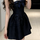 Classical Strapless A-Line Mini Dress Bow Summer Short Dress C9671