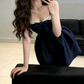 Classical Strapless A-Line Mini Dress Bow Summer Short Dress C9671