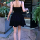 Playful Spaghetti Straps A-Line Mini Dress Black Summer Short Dress C9679