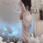 Glam Strapless White Homecoming Dress Feather Sequins Sheath Party Dress C9680