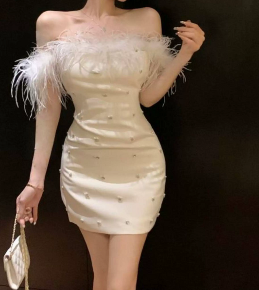 Mini robe de soirée en satin, sans bretelles, sans manches, ligne a, simple, C899
