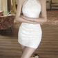 Fascinating Halter Neck White Homecoming Dress Beaded Sheath Party Dress C9685