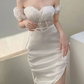 Nouvelle robe longue d'été élégante de style français pour femme C7992