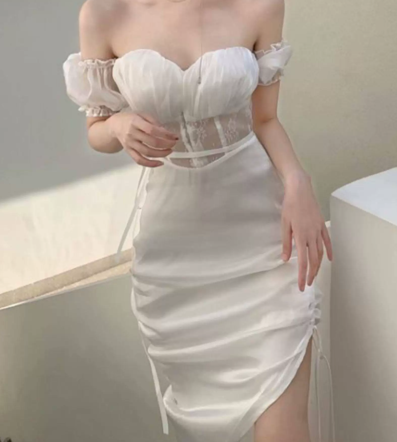 Nouvelle robe longue d'été élégante de style français pour femme C7992