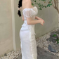 Nouvelle robe longue d'été élégante de style français pour femme C7992