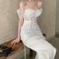 Nouvelle robe longue d'été élégante de style français pour femme C7992
