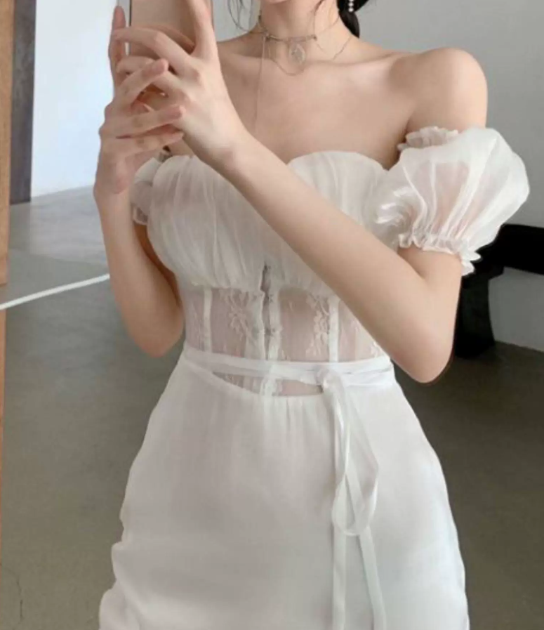 Nouvelle robe longue d'été élégante de style français pour femme C7992